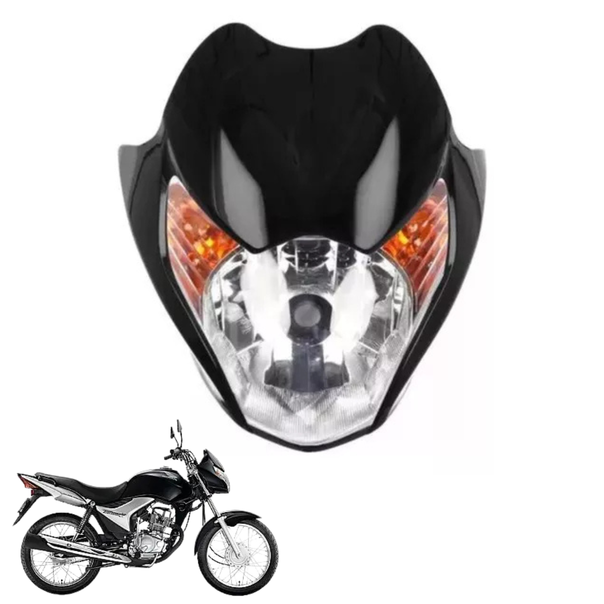 Frente Farol Completo Honda Cg Titan 150 Mix 2009 Preto