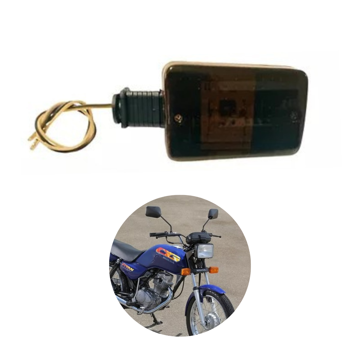 Pisca Seta da Honda CG 125 Today Titan 83/99 com fiação FUME - Imagem 2