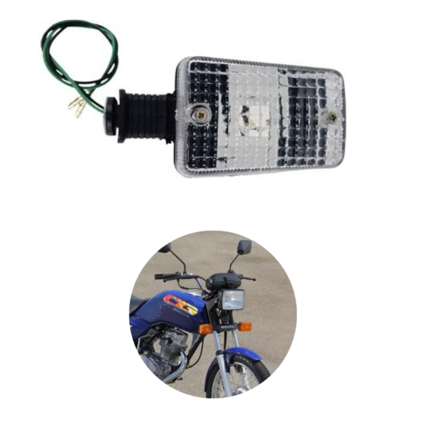 KIT 2 Pisca Seta da Honda CG 125 Today Titan 83/99 com fiação CRISTAL - Image 2