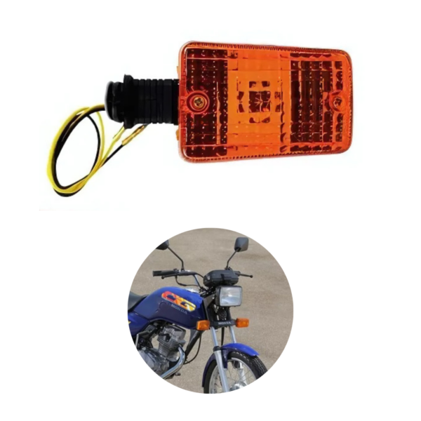 Pisca Seta da Honda CG 125 Today Titan 83/99 com fiação AMARELO - Image 2