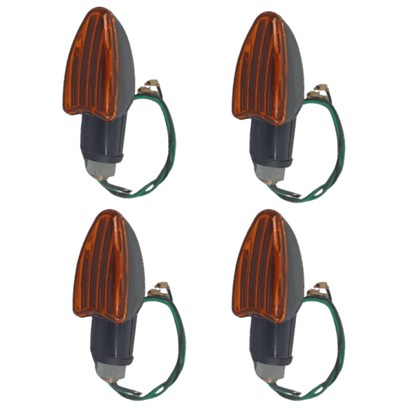 KIT 4 Pisca Seta Mini Flecha Universal LENTE AMBAR C/ Lampada - ROSCA M10