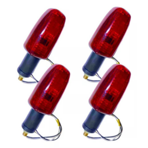 KIT 4 Pisca Seta da Honda Titan 125/150 00/08 - Fan 125/150 05/08 - Com coxim e Lampadas- VERMELHO