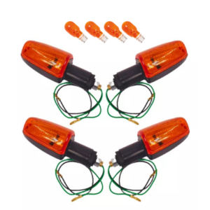 Kit 4 Pisca Seta da Honda Titan 125/150 00/08 - Fan 125/150 05/08 - Com coxim - AMARELO -  COM LÂMPADAS