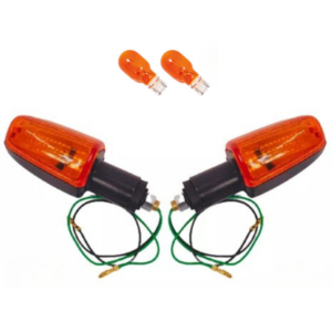 Kit 2 Pisca Seta da Honda Titan 125/150 00/08 - Fan 125/150 05/08 - Com coxim - AMARELO -  COM LÂMPADAS