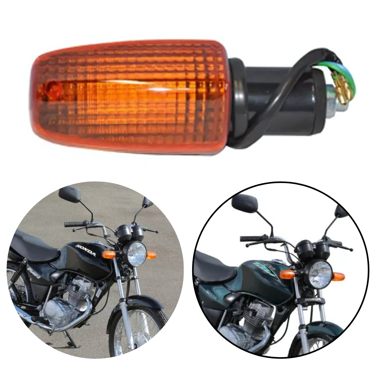 Pisca Seta da Honda Titan 125/150 00/08 - Fan 125/150 05/08 - Twister 250 01/08 - DIANT DIR OU TRAS ESQ - AMARELO - Imagem 2
