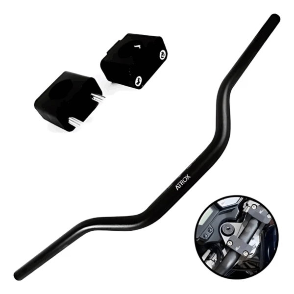 Guidão para Moto Esportivo Alto Modelo Naked  Com Adaptador Universal - Image 2