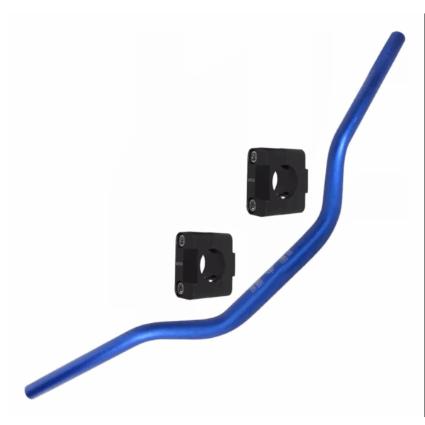 Guidão para moto Esportivo Alto Modelo Naked  Com Adaptador Universal AZUL