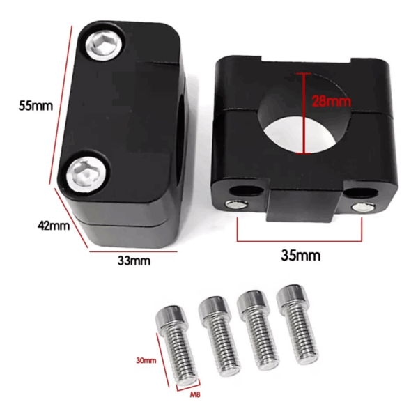 Guidão para Moto Esportivo Alto Modelo Naked  Com Adaptador Universal - PRATA - Image 5