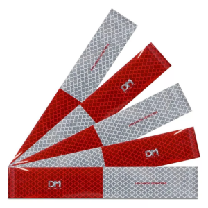KIT 10 Faixa Refletiva LATERAL Caminhão Ônibus e Caçamba 30x10 cm VERMELHO E CINZA