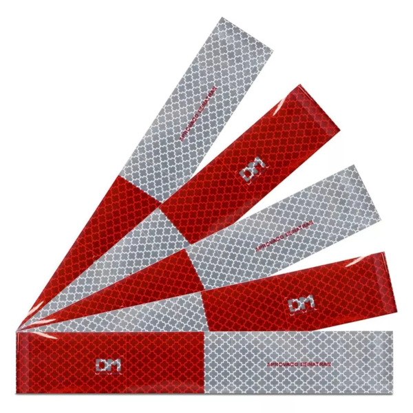 KIT 10 Faixa Refletiva LATERAL Caminhão Ônibus e Caçamba 30x10 cm VERMELHO E CINZA