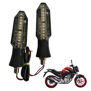 Par de Pisca Seta Sequencial CB 250F Twister 19/23 Fixação c/ Coxim, Parafuso Pisca sem Rele Modelo ESPORTIVO