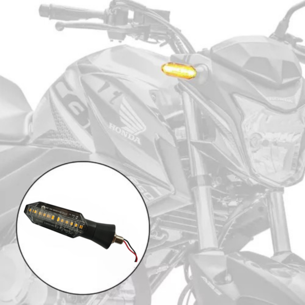 Par de Pisca Seta Sequencial CB 250F Twister 19/23 Fixação c/ Coxim, Parafuso Pisca sem Rele Modelo ESPORTIVO - Image 2