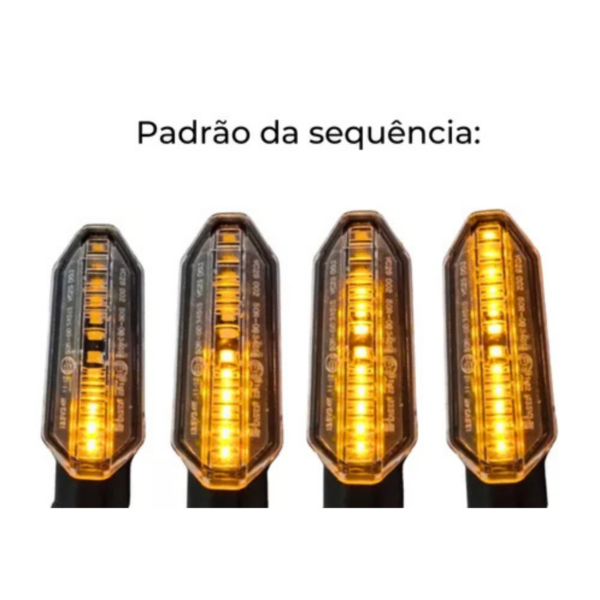 Par de Pisca Seta Sequencial CB 250F Twister 19/23 Fixação c/ Coxim, Parafuso Pisca sem Rele Modelo ESPORTIVO - Image 3